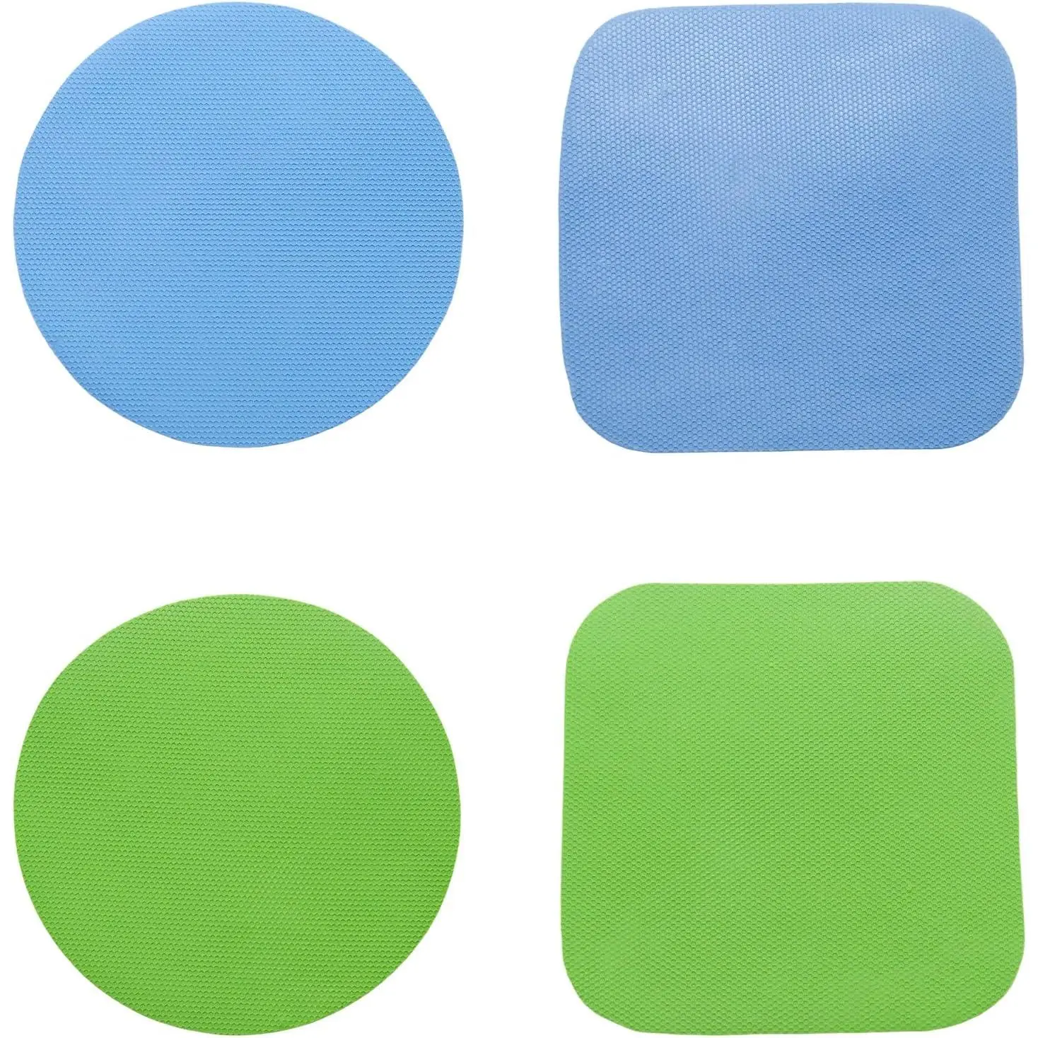 4 Pack Multifunctional Jar Opener, Rubber Jar Gripper Pads Heat Insulation Kitchen Coasters, Non-slip Bottle Opener for people with /Weak Hands(Blue/Green)