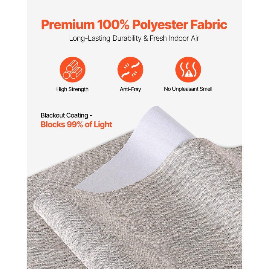 VEVOR Panel Track Blinds, Extendable Track from 45.8 in to 86 in W, Trimmable Panel Curtains Up to 96 in H, Vertical Blackout Panel Blinds for Sliding Doors, Patio Doors, Room Divider, Windows, Brown