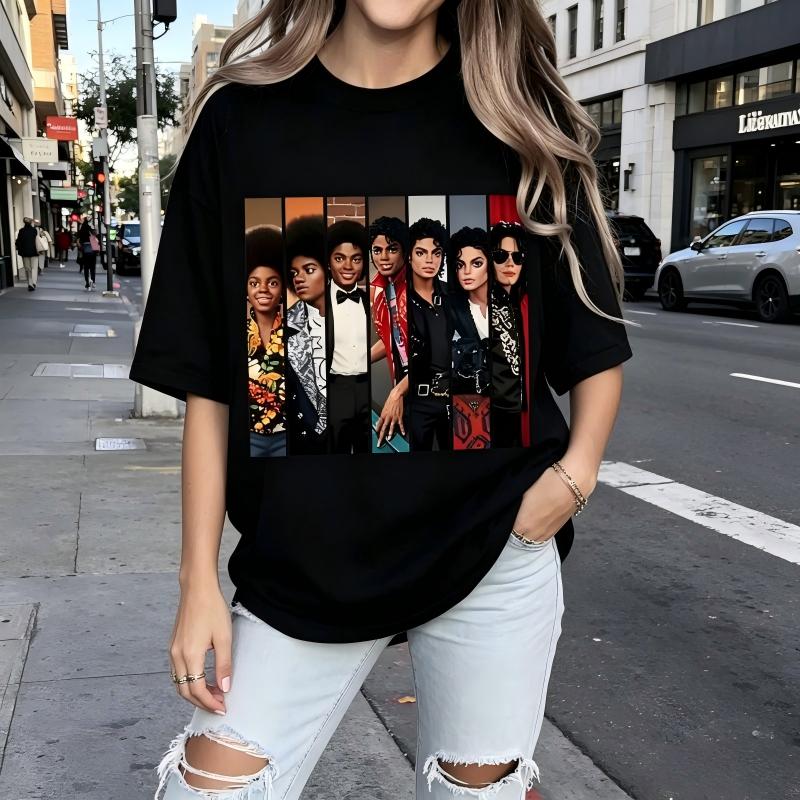 Percent Cotton Fashion Statement T-Shirt Michael Jackson Evolution Design Summer Wear Gift For Music Lovers# Michael Jackson# Jaafar Jackson# biopic# music legend