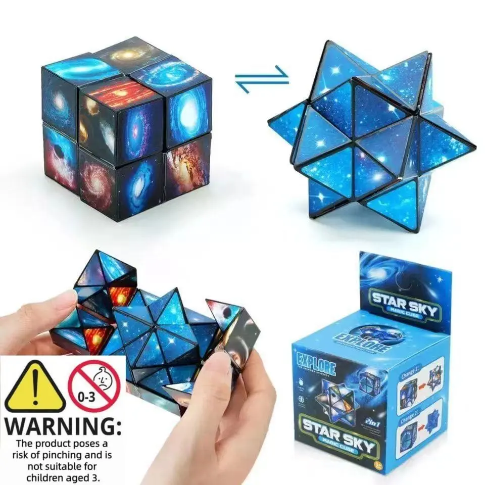 2-In-1 3D Infinite Cube Galaxy Puzzle, Stem Spatial Logic Game, Brain Teaser for Kids & Adults, Halloween & Christmas Gift, Boy Girl Present