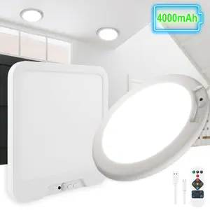 LED Ceiling Light, USB Charging, White with Remote Control; Motion-Activated Ceiling Lamp; Wireless Magnetic Installation; For Bedrooms, Offices, Studies, Hallways and Other Indoor Living Space Ceiling Lighting