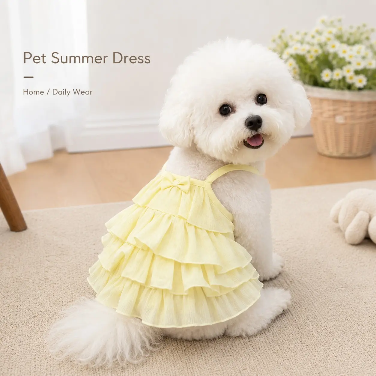 Cute Layered Cake Dress for Small Dogs and Cats, Breathable Summer Princess Skirt, Puppy Clothes, Kitten Clothes, Pet Clothes for Photoshoots and Daily Wear