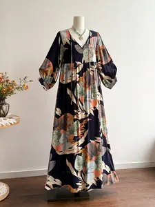 Plus Size Bohemian Floral Long Dress, Boho Flowy Dress, Loose Fit Casual Beachwear, Festival Tropical Style, Women's Fashion Summer
