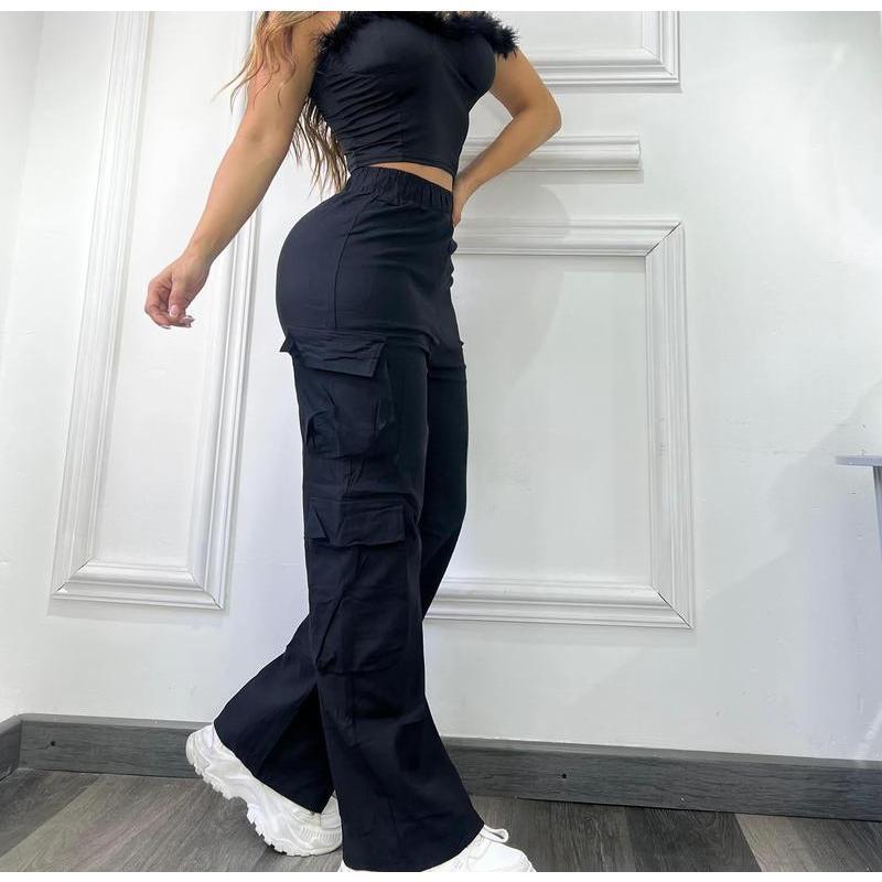 Casual Cargo Pants for Women - 2026 Fashion Multi-Pocket Solid Color Long Pants - Street Style - Cargo Pants for Women Streetwear