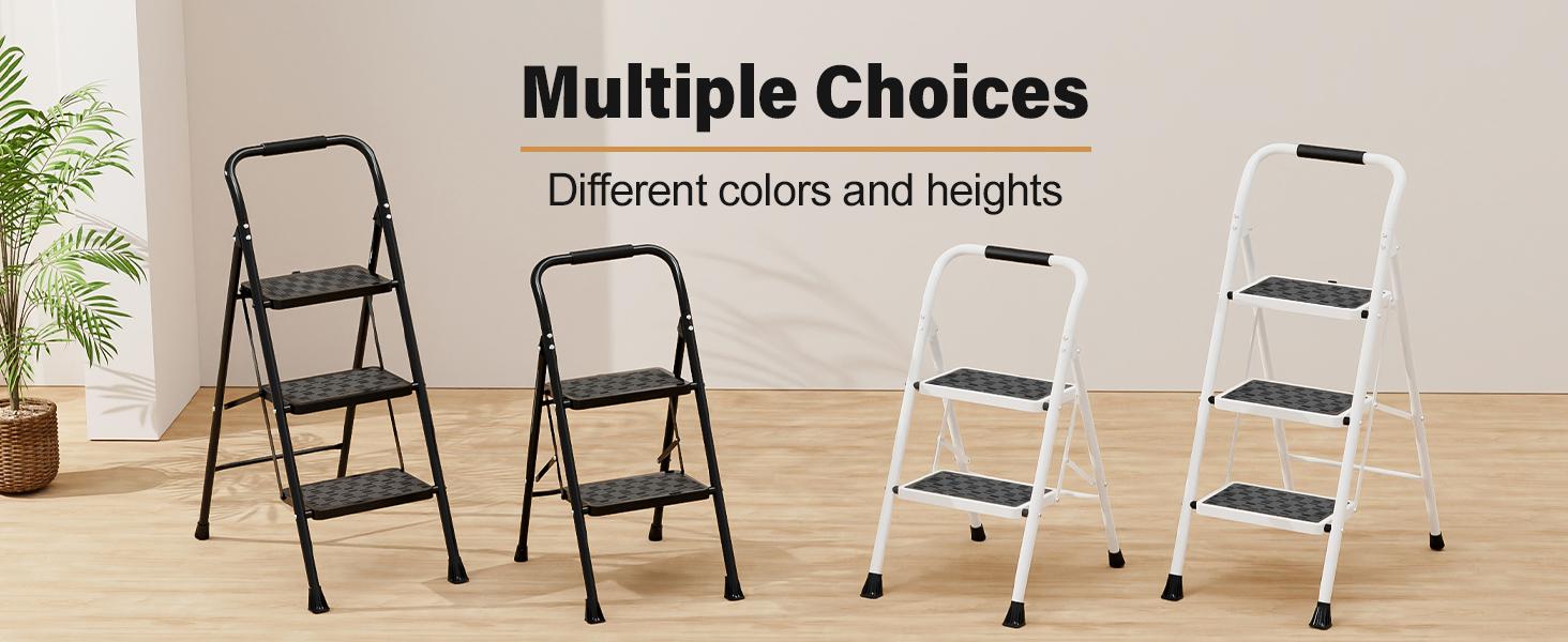 HBTower 2 Step Ladder, Step Stool for Adults,2 Step Ladder Folding Step Stool with Wide Pedal Ergonomic Design