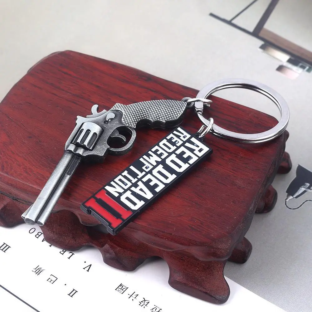 Game RDR2 Arthur Morgan Revolver Model keychain Red Dead Redemption 2 Bag Car Pendant Fans Cosplay Gift For Men Women Jewelry