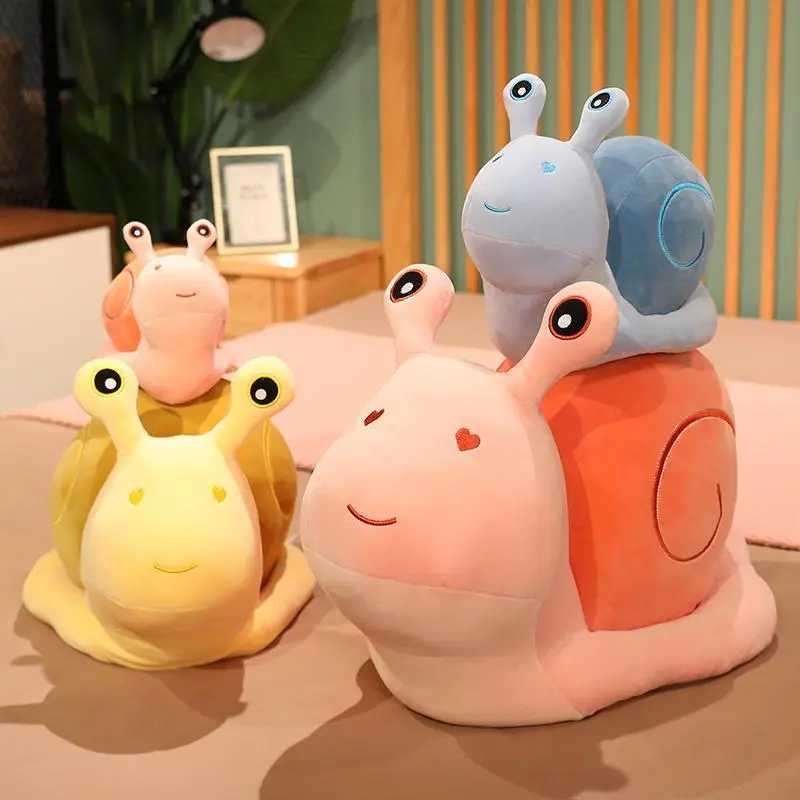 100% New and High Quality Unisex Cartoon Snail Stuffed Toys, 20/30cm Kawaii Aesthetic Animal Plush Pillows, Cute Collectibles Sofa Cushions, Ideal Birthday Gifts for Girls