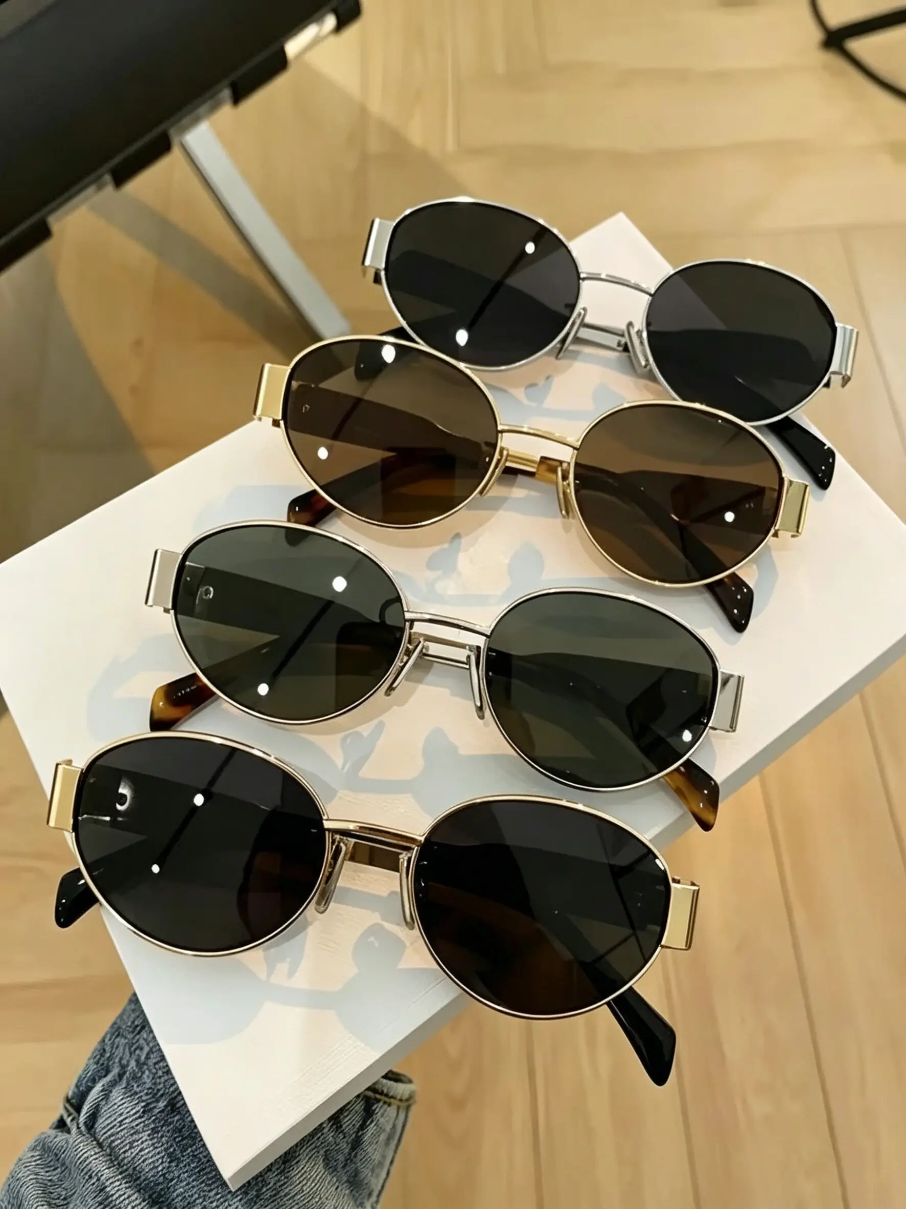 4 Pcs Retro Oval Metal Frame Casual Sunglasses, Unisex Y2K Style, Ultra-Thin Frame, Small Oval Lenses, Fashion Streetwear Sunglasses