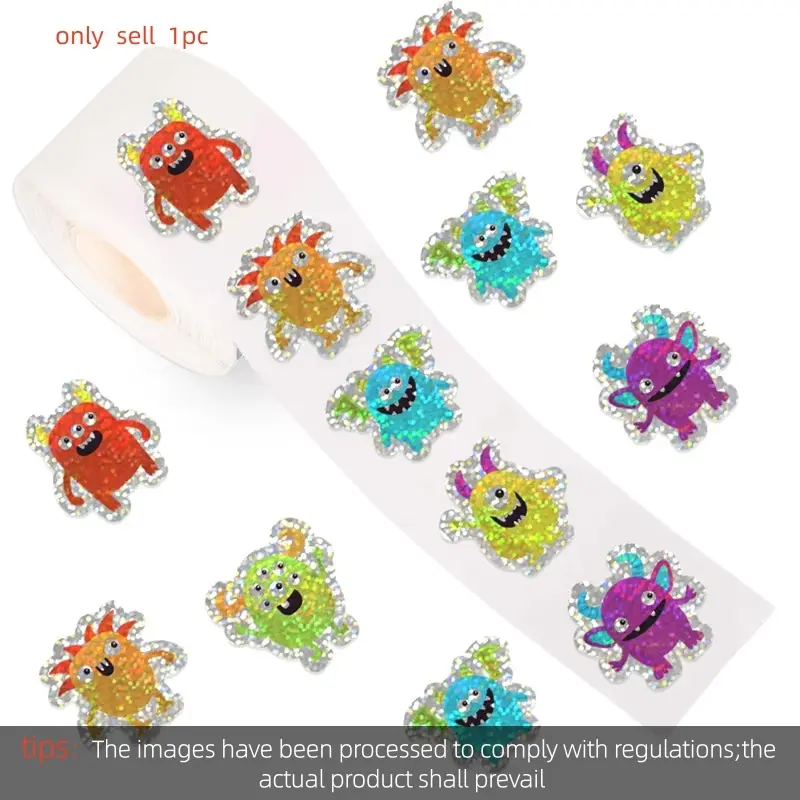 500pcs Laser Monster Halloween Stickers Party Halloween Gift Wrapping Label Scrapbook Cartoon Stationery Stickers