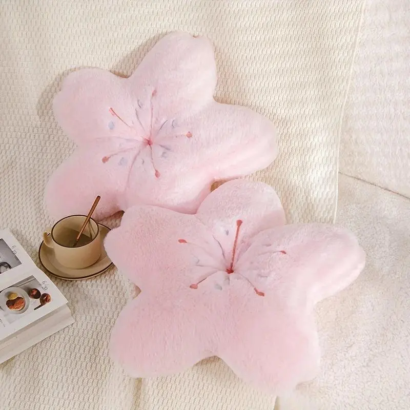Super Soft Cherry Blossom Flower Pillow, Princess Style Love Pillow for Living Room, Adult, Cute Niche Gift for Valentine's Day
