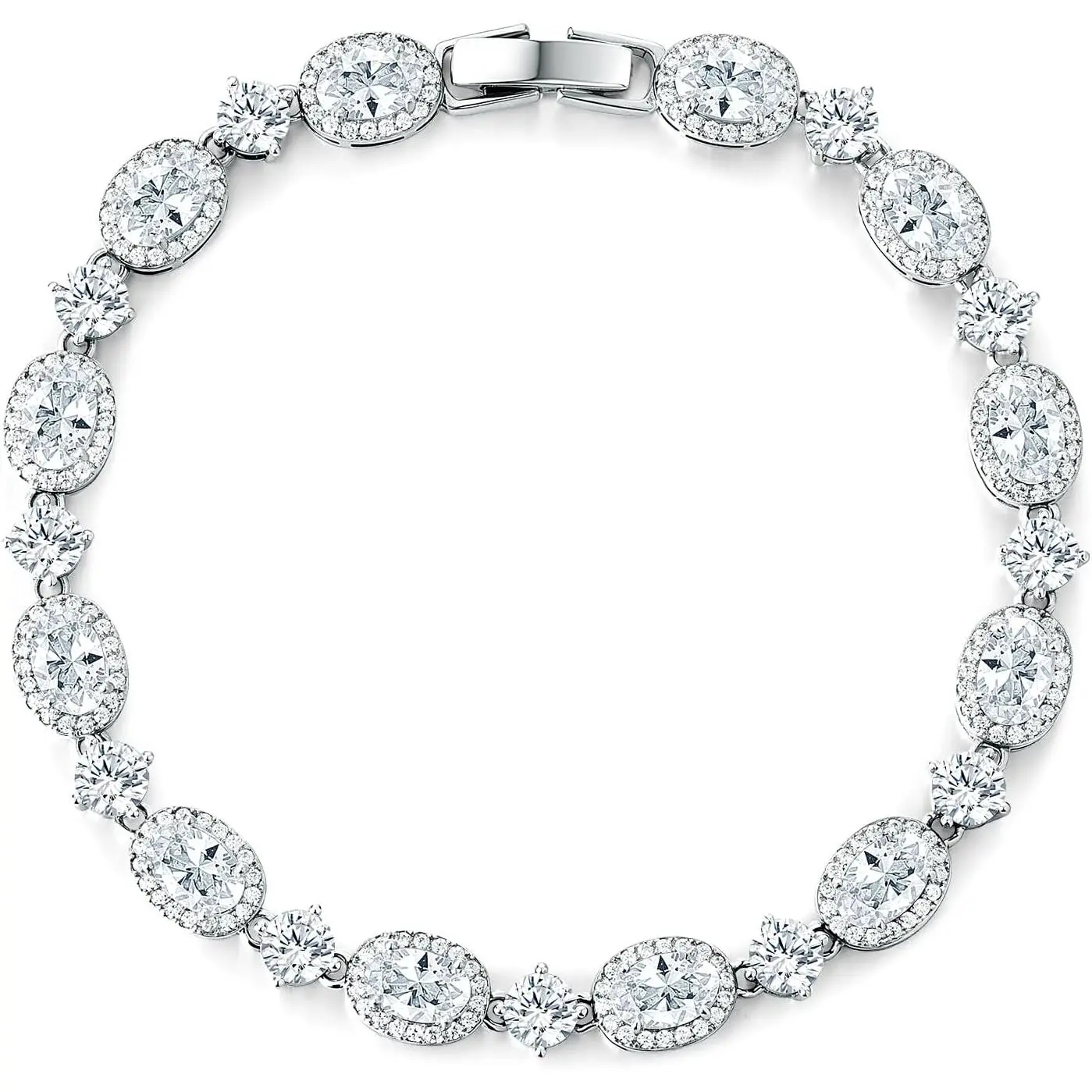 Gemsme Tennis Bracelets for Women - 18K White Gold Plated Wedding Bridal Bracelet for Brides Bridesmaids, Cubic Zirconia Tennis Bracelets for Wedding, Prom, Party, Jewelry Gift