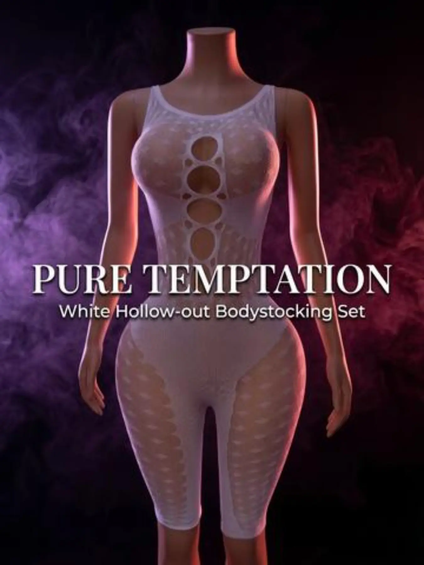 Sexy Lace Mesh Bodycon Set, Stretchy Sheer Netwear, Trendy Nightclub Style, Women's Fashion Seamless Undergarment Lingerie