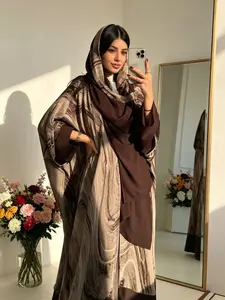 Two-Piece Muslim Prayer Set, Elegant Chiffon Long Scarf, Soft and Comfortable, Classic Abaya Design, Versatile and Privacy-Friendly