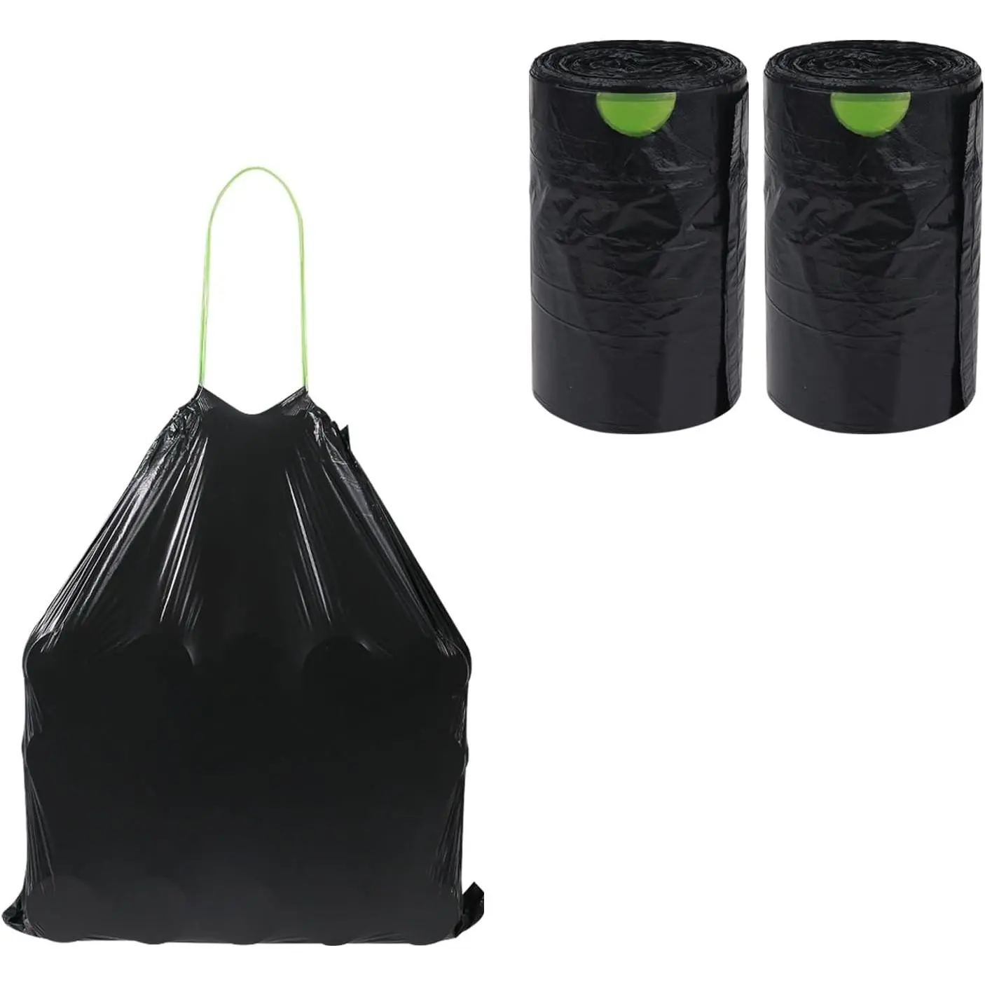 Small Trash Bag Strong, Drawstring Plastic Garbage Bags, Leakage Free Thicken Rubbish Bag for Small Trash Can (Black)