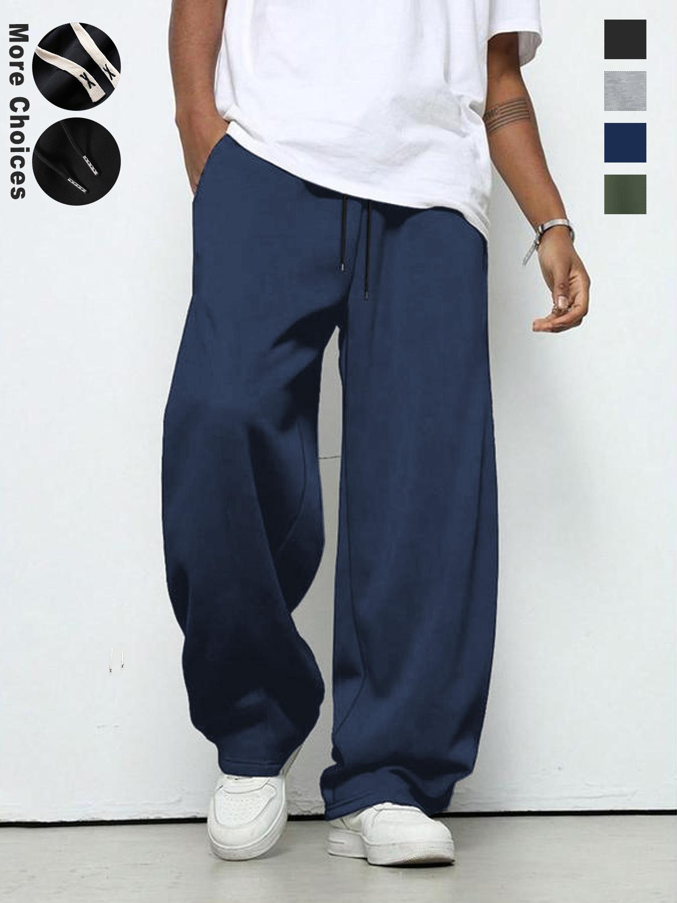 Men's Solid Color Drawstring Waist Pants, Casual Comfy Trousers for Daily Wear, Men's Bottoms for All Seasons.adwysd joggers.lululemon men.  city jogger