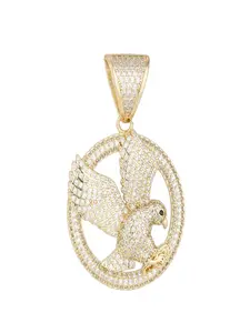 Symbol of Freedom and Strength, Full Diamond Ice Surface Eagle Pendant, Essential Hip-Hop Streetwear Accessory for Men