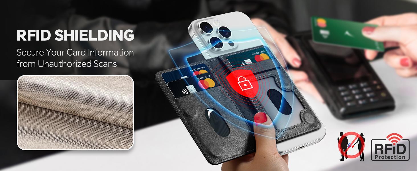 3C9-PHP11  for Wallet with 6 Card Holders, Blocking [Clear ID Window] PU Leather Men Women Folio Magnetic Phone Wallet for iPhone 17/16/15/14/13/12/Plus/Air/Pro/Pro Max Series, Black