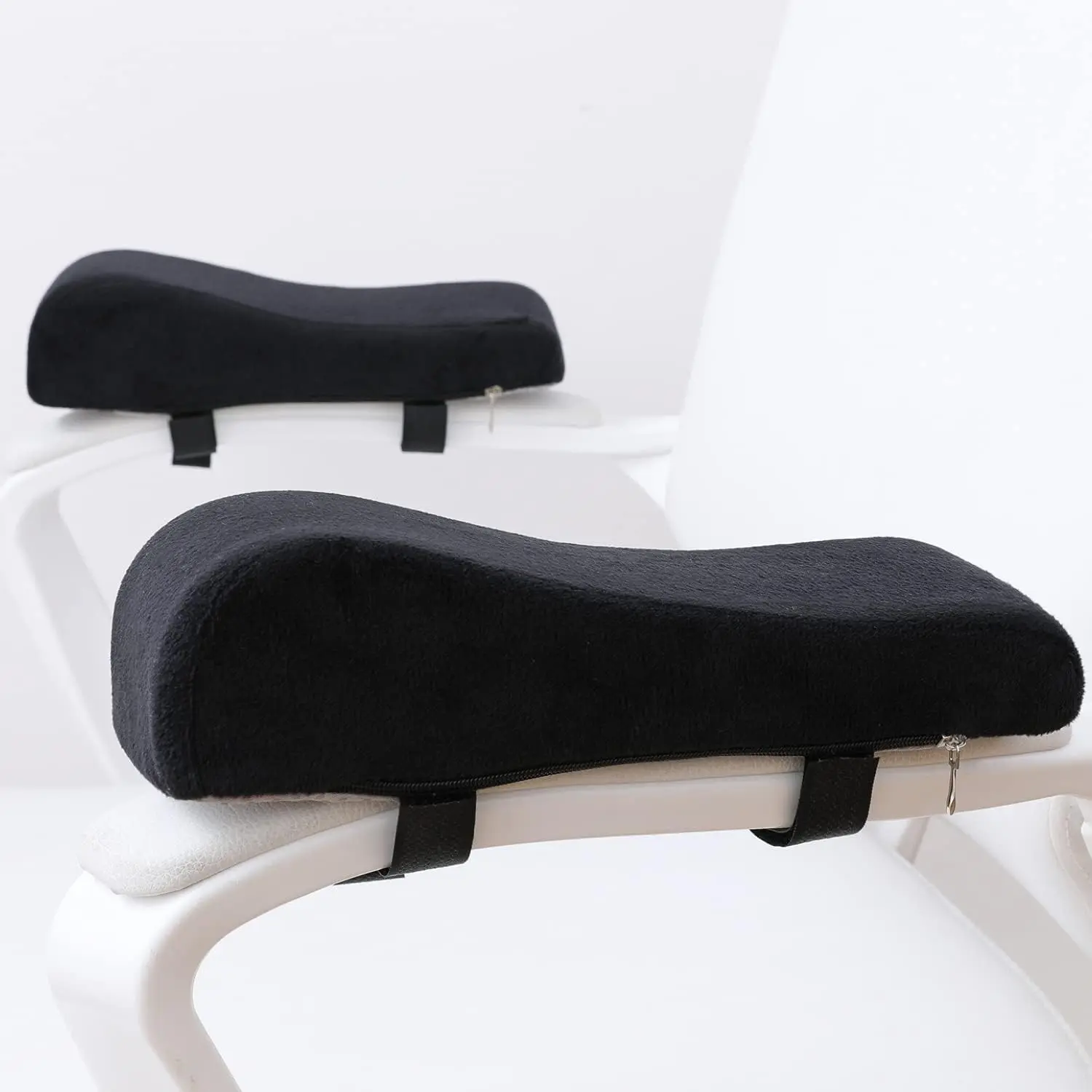 Ergonomic Armrest Pads Elbow Pillow Pressure Relief Office Chair Gaming Chair armrest with Memory Foam armrest Pads 2-Piece Set of Chair (Black_Velvet)