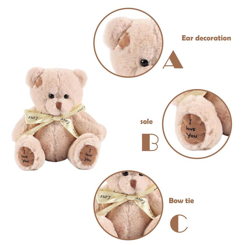 17cm/6.69in Teddy Bear Plush Toys Cute Bow Tie Bear Stuffed Animal Toys Available in Three Colours For Birthday Teddybear
