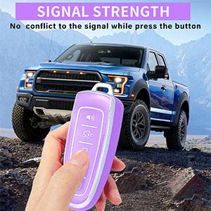 for Ford Key Fob Cover with Keychain,Key Fob Cover Case Shell Compatible with Ford C-Max Edge Escape Expedition Explorer Flex Focus Taurus Lincoln MKS MKT MKX Smart Remote Key (Black)