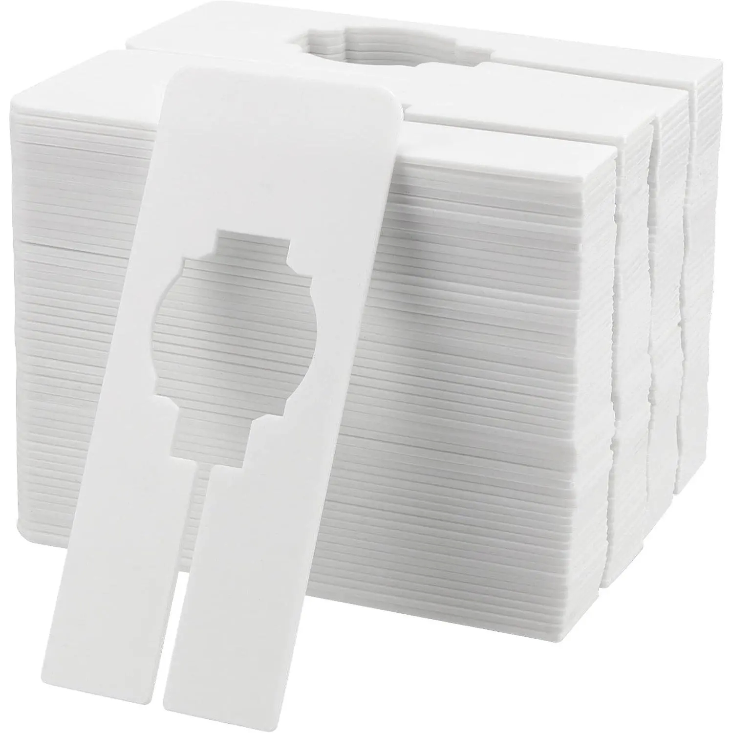 100 Pack 5 x 2 Inches Plastic Clothing Rack Dividers, Rectangular Closet Dividers, Blank Hanger Dividers Tags for Closet, Cloth Store, Department Stores, White