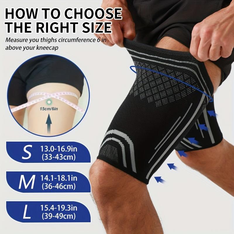 1pc Thigh& Hamstring Compression Sleeves with Non-Slip Straps for Running & Sports,Pull-On Design for Men & Women,Ergonomic Fit for Running, Sports,Basketball, Soccer, Cycling & Fitness,High Support Brace, Workout Accessories,Sports Compres