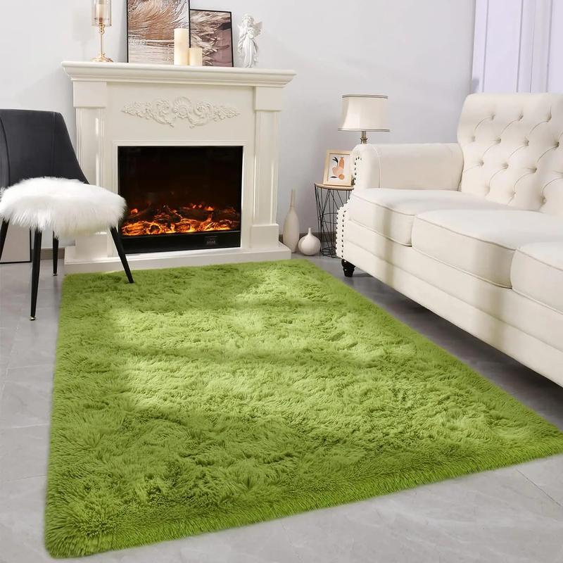 Solid Color Fuzzy Rug,  Rectangle Non-slip Soft Tuff Tufted Bedroom Carpet, Winter Warm Floor Mat for Home Living Room Decor, Fall Decor, Valentine's Day Gift