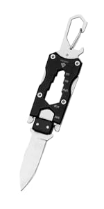 Folding Utility Box Cutter with 5 Razor Blades, Pocket Utility Knives, Screwdriver, Saw, Lock Design, Clip and Holder for Belt, EDC Heavy Duty Work Knifes, Fathers Day Dad Gifts for Papa