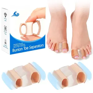 Bunion  Separators for Overlapping , 3-Point Support Gel  Spacers with 2 Fabric Lining Loops for  Protectors, Bunion Corrector for Women Men Big (L)