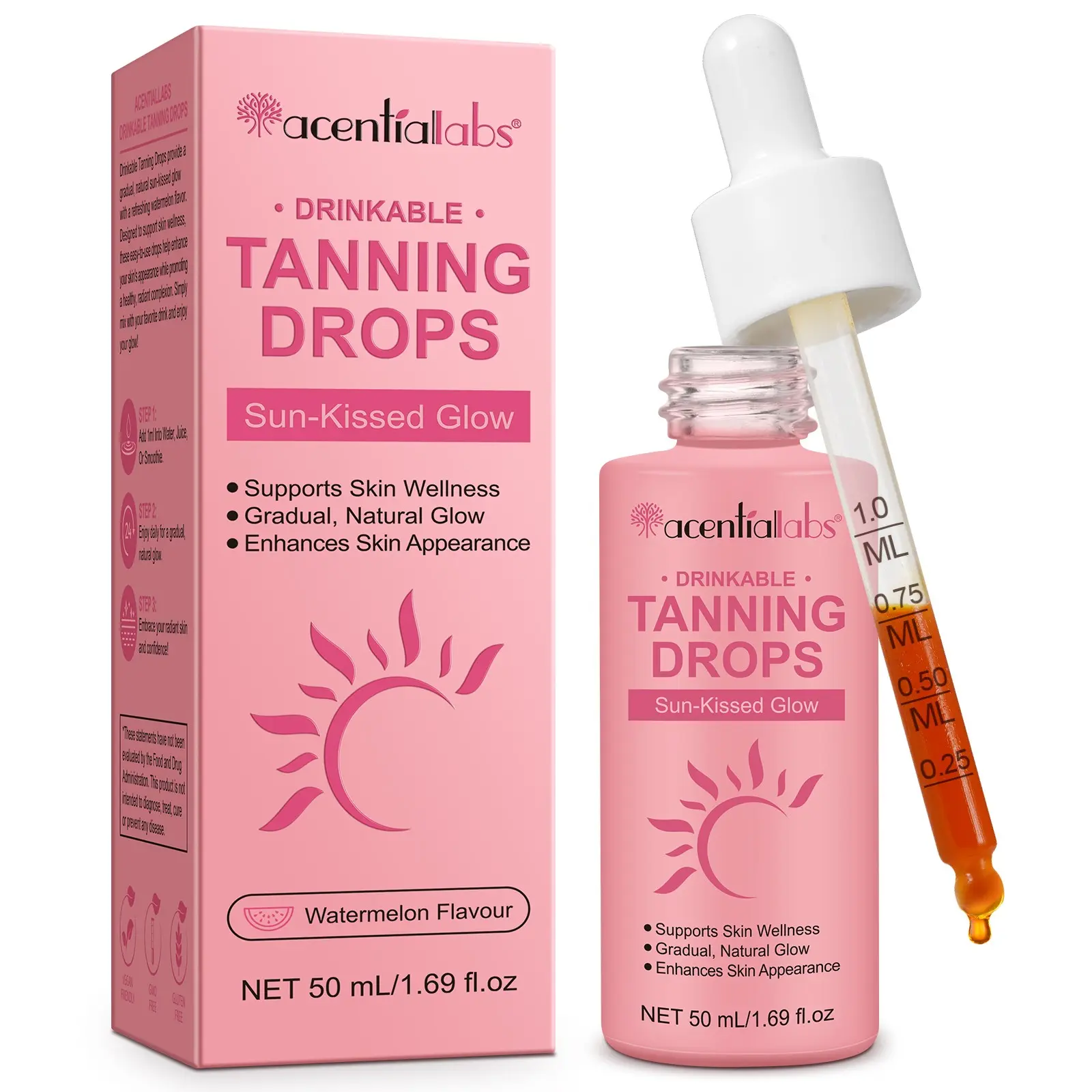 acentiallabs Self-Tanning Lotion 50ml: Easily achieve a sun-kissed glow, an even and dimensional complexion, and create healthy, Western-style skin with a radiant glow.