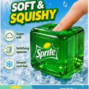 Cute Sensory Lemon-Lime Malt Candy Ice Cube Squishy, Ultra-Soft Butter Texture, Slow Rising Stress Toy, Kids Gift, Desk Toy