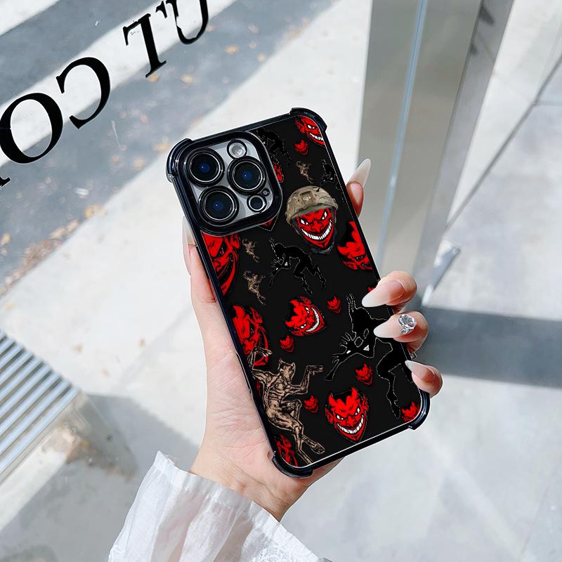 Trendy Art Cool Phone Cases El M-Makabelico IPhone 17 Promax Pro Air 16 Plus 15 14 13 12 11 X XS MAX Four Corners Airbag Electroplated Black Casing Shockproof Protective Cover Gift For Birthday Christmas Halloween