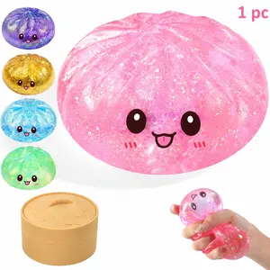 1 pc Sugar Glitter Dumpling Squishy,Viral Bao Bun Squishy Dumling Mystery Box,Stress Relief Fidget Squeeze Toy for Holiday & Birthday Gifts