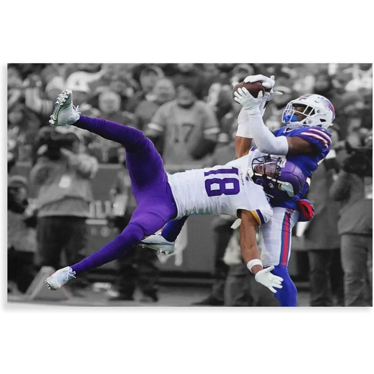 Justin Jefferson Canvas Poster |   Wall Art for Living Room, Bedroom, Dorm Decor Home Office Decoration