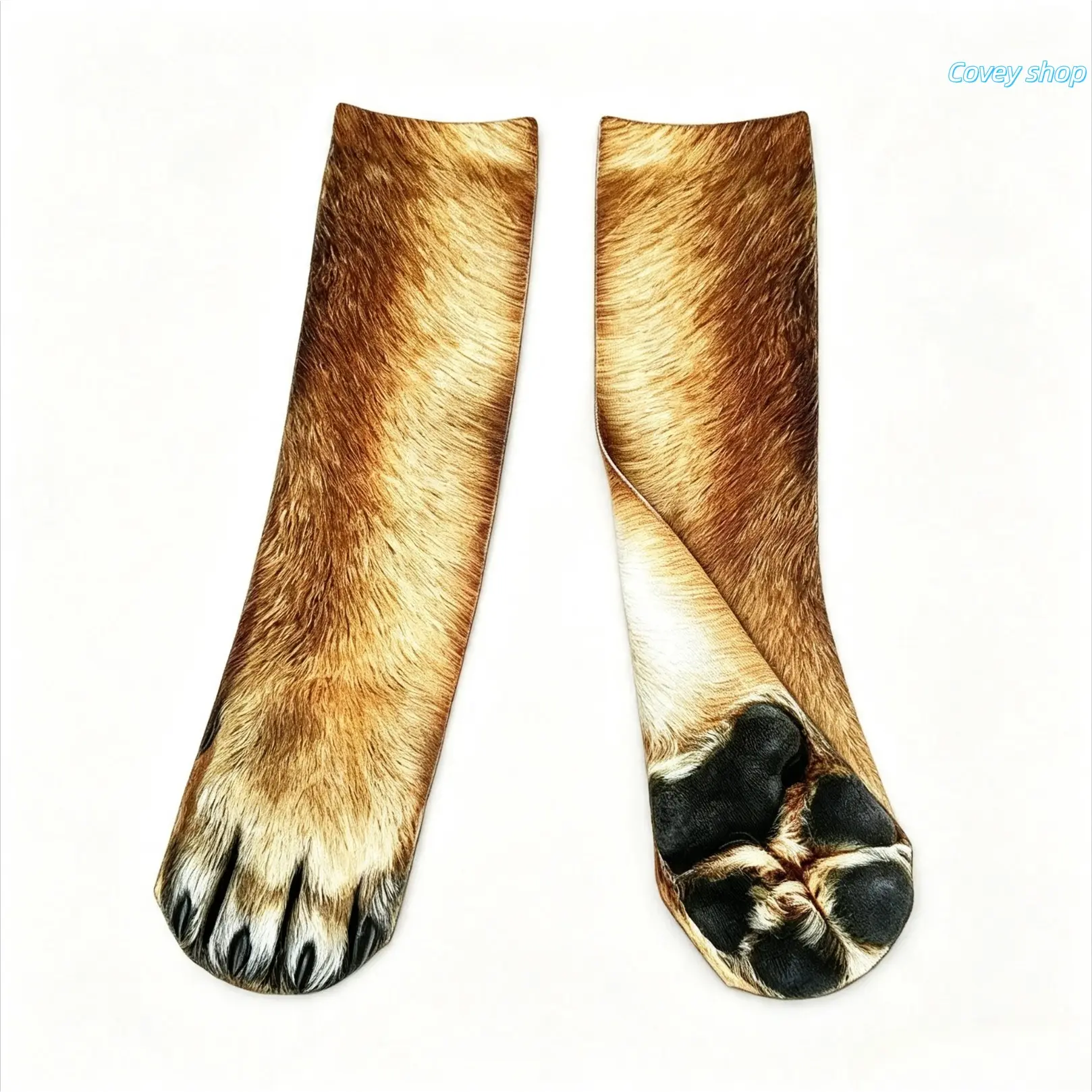 Funny Dog Paw Print Crew Socks For Men And Women, Novelty Wacky Casual Socks, Breathable Comfort Fabric Fashion Socks Ideal For Daily Wear And Party Outfits