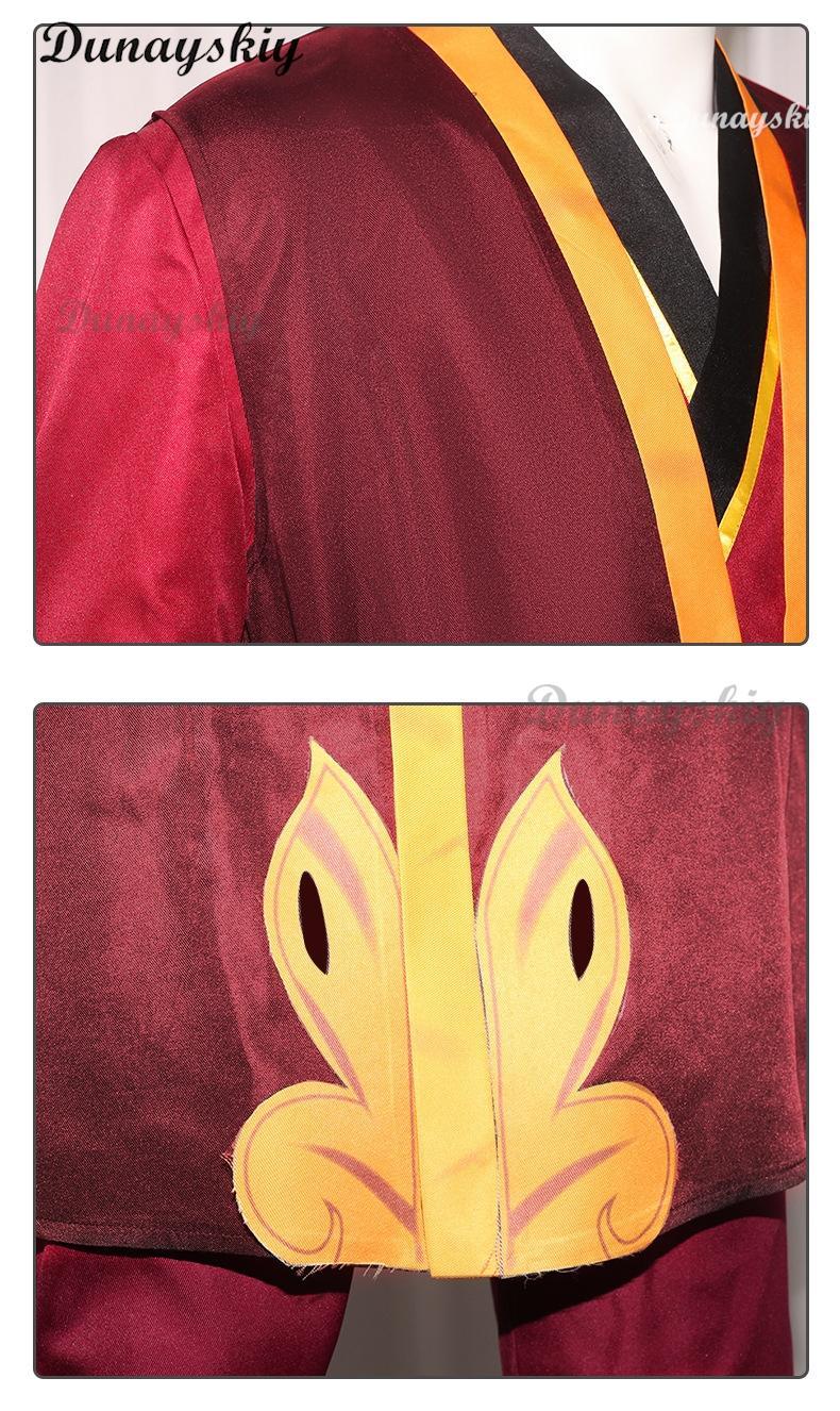 Avatar The Last Airbender Zuko Cosplay Costume King's Prince Uniform Aang Zuko Cosplay Shoes Wig Halloween Party Customized