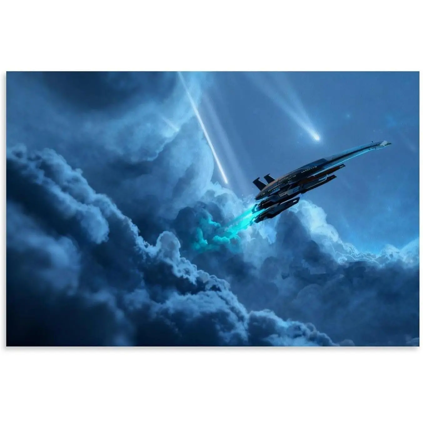 Normandy SR2-Mass Effect in The Clouds Poster Wall Art Canvas Painting Picture Print Living Room Bedroom Decor