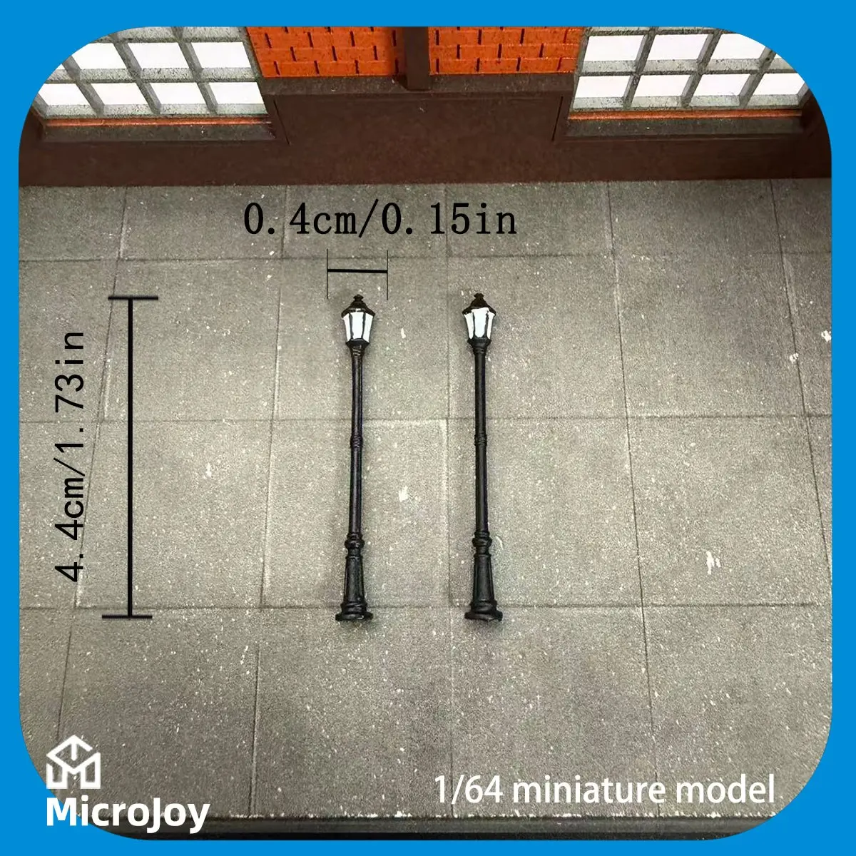 Detailed Scene 1:64 Scale Micro Model Repair Factory, European Street Lamp, Mini Manual Street Light, Garden Lantern, Car Model Scene, 2 Pieces