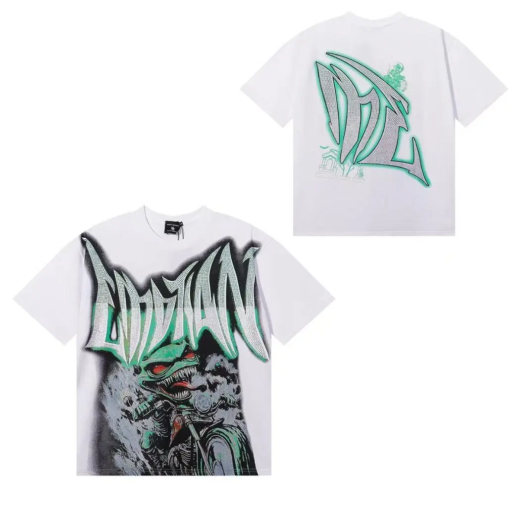 Mixed Emotion Vintage Washed Rhinestone Graphic Cropped Tee, Pure Cotton Crew Neck Oversized Loose Short Sleeve T-Shirt, Y2K Hip Hop Retro Unisex Couple Streetwear for Summer Beach Party Daily Matching Outfits | cropped tee | rhinestone tee