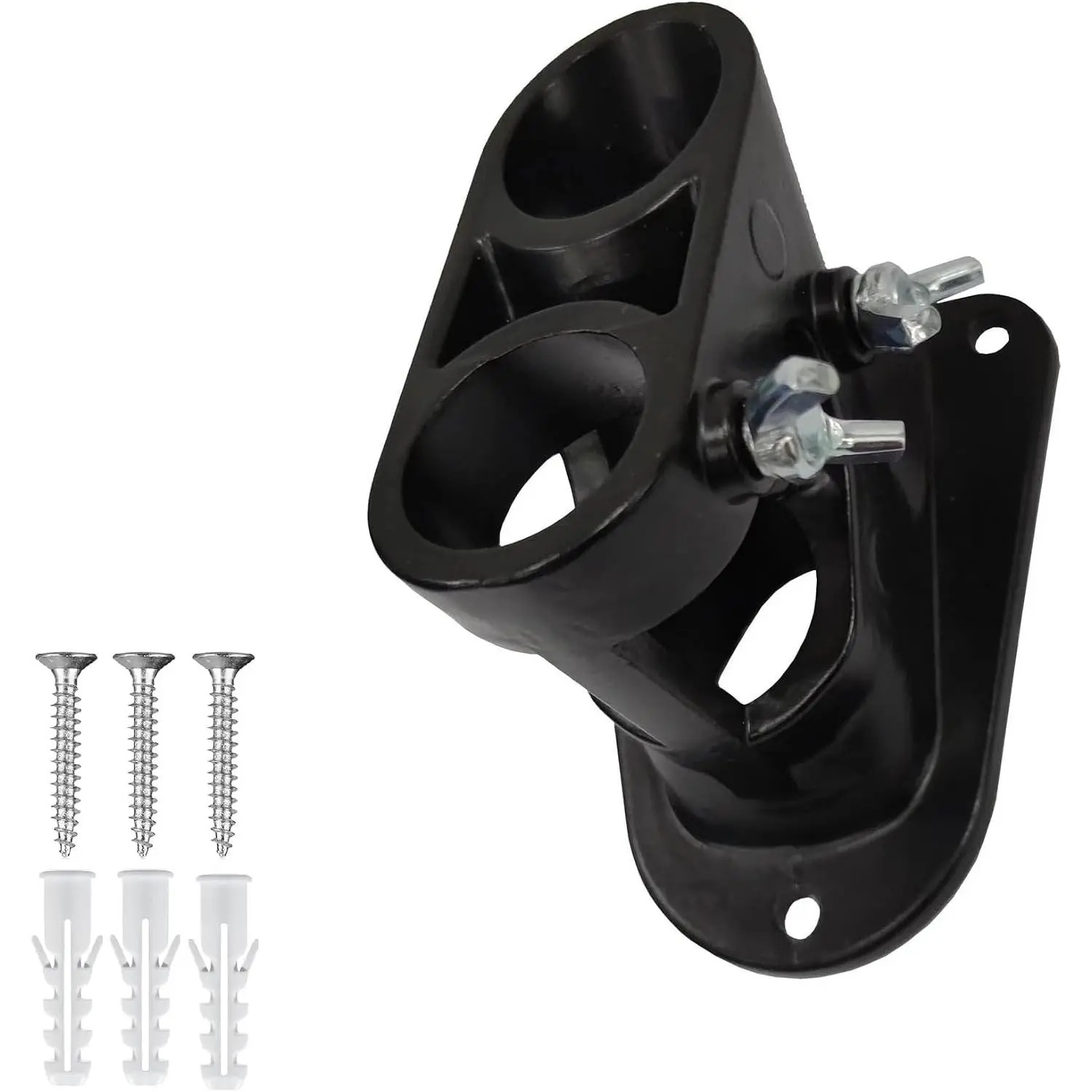 Wall Mount Flag Pole Bracket House Flag Holder,  Position 1 inch (Pack of 1,Matte Black)