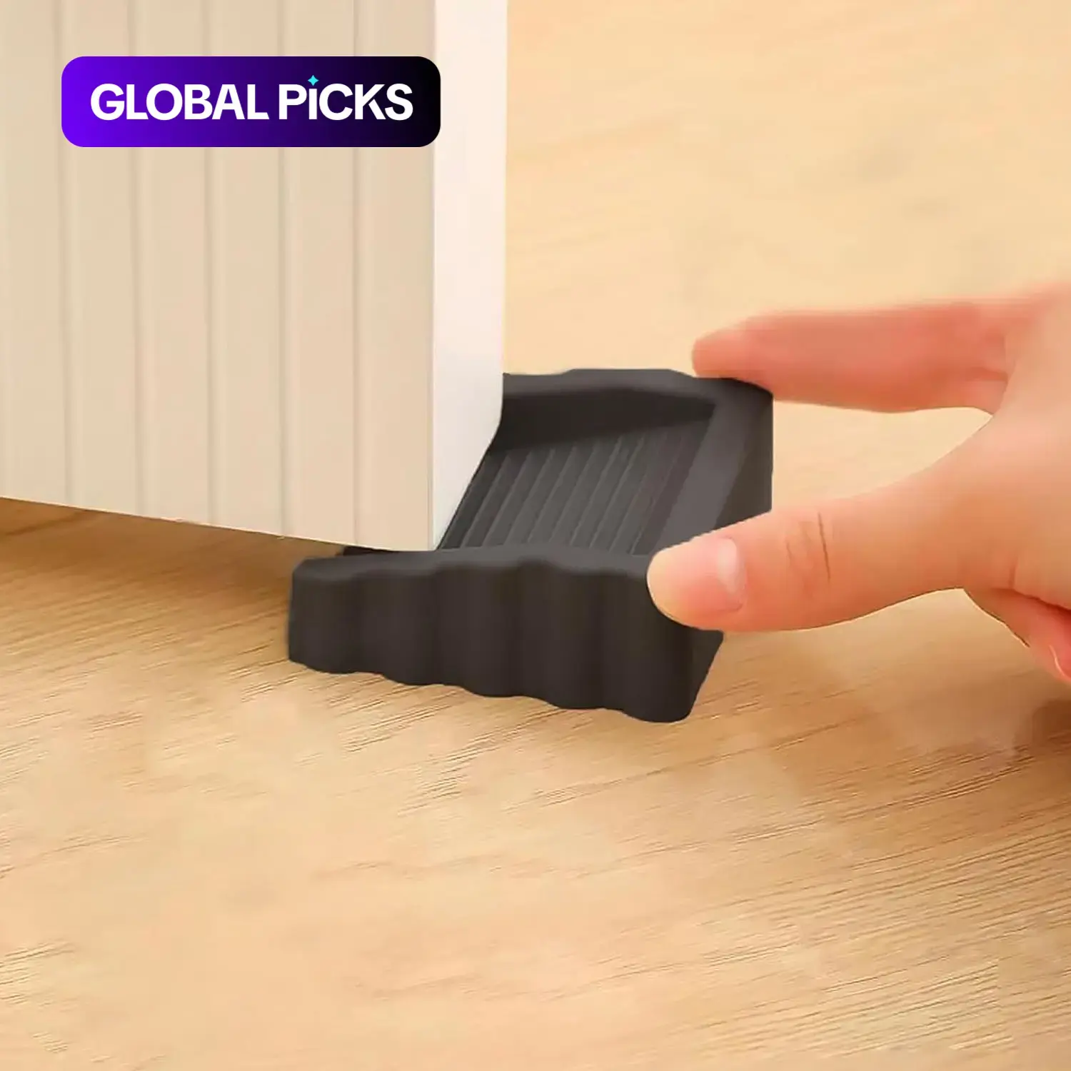 Rubber Door Stopper Wedge, Two-Way Small-Sized Cubic Design Compact Door Stopper, Durable and Effective Door Blocker, Door Hardware, Available in Various Colors #GLOBAL PICKS