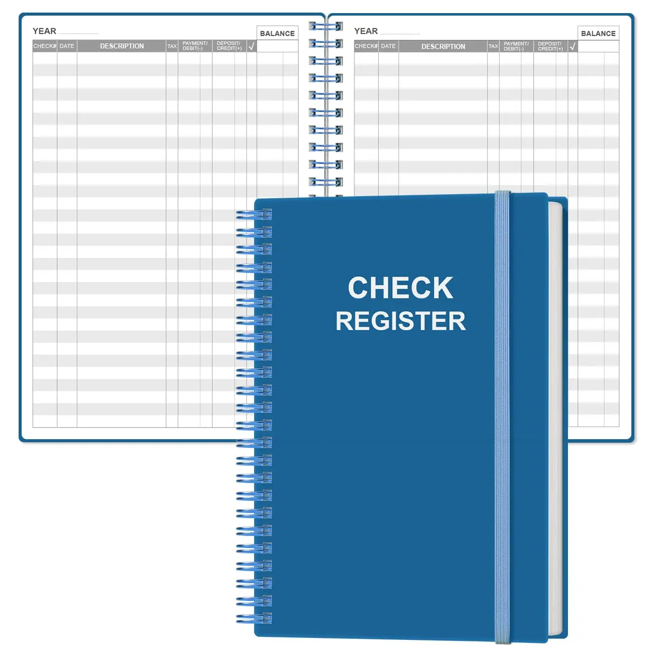 Heveboik Check Registers for Personal Checkbook - A5 Checkbook Register for Personal Checkbook, Expense  Book for Personal and Small Business, Blue