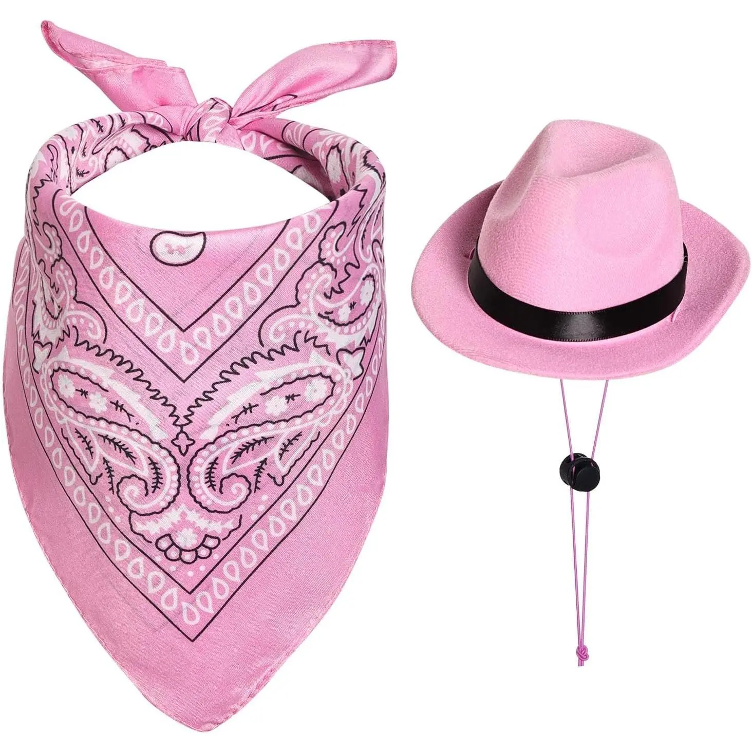Halloween Costumes  Cowboy Costume for Dogs  Cowboy Hat with Bandana Scarf Set Party Accessories ()