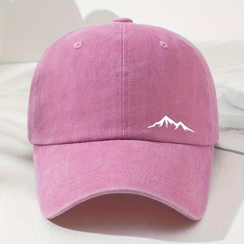 Mountain Peak Printed Washed Cap - Men's and Women's Baseball Cap - Soft Top Outdoor Mountaineering Bowler Hat