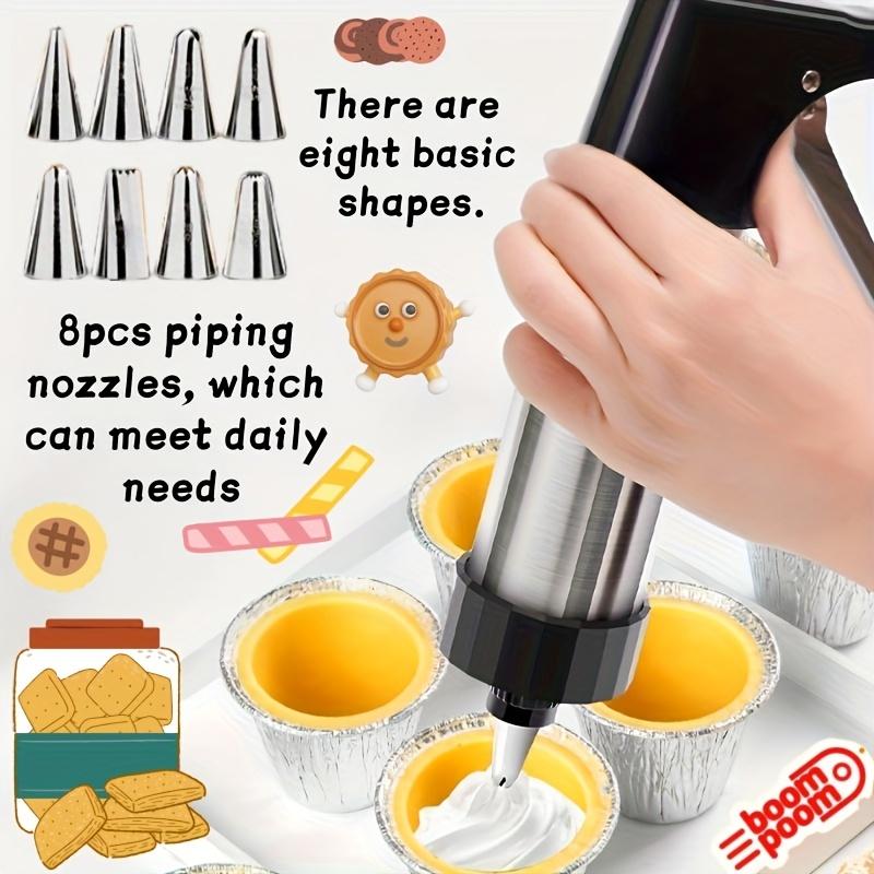 22Pcs cookie press extruder, cream piping gun, piping nozzle for molten beans, baking tools, including 13pcs pattern disc + 8pcs piping nozzle + 1pc press gun, essential kitchen tools for Christmas and Valentine's Day baking, no electricity required,
