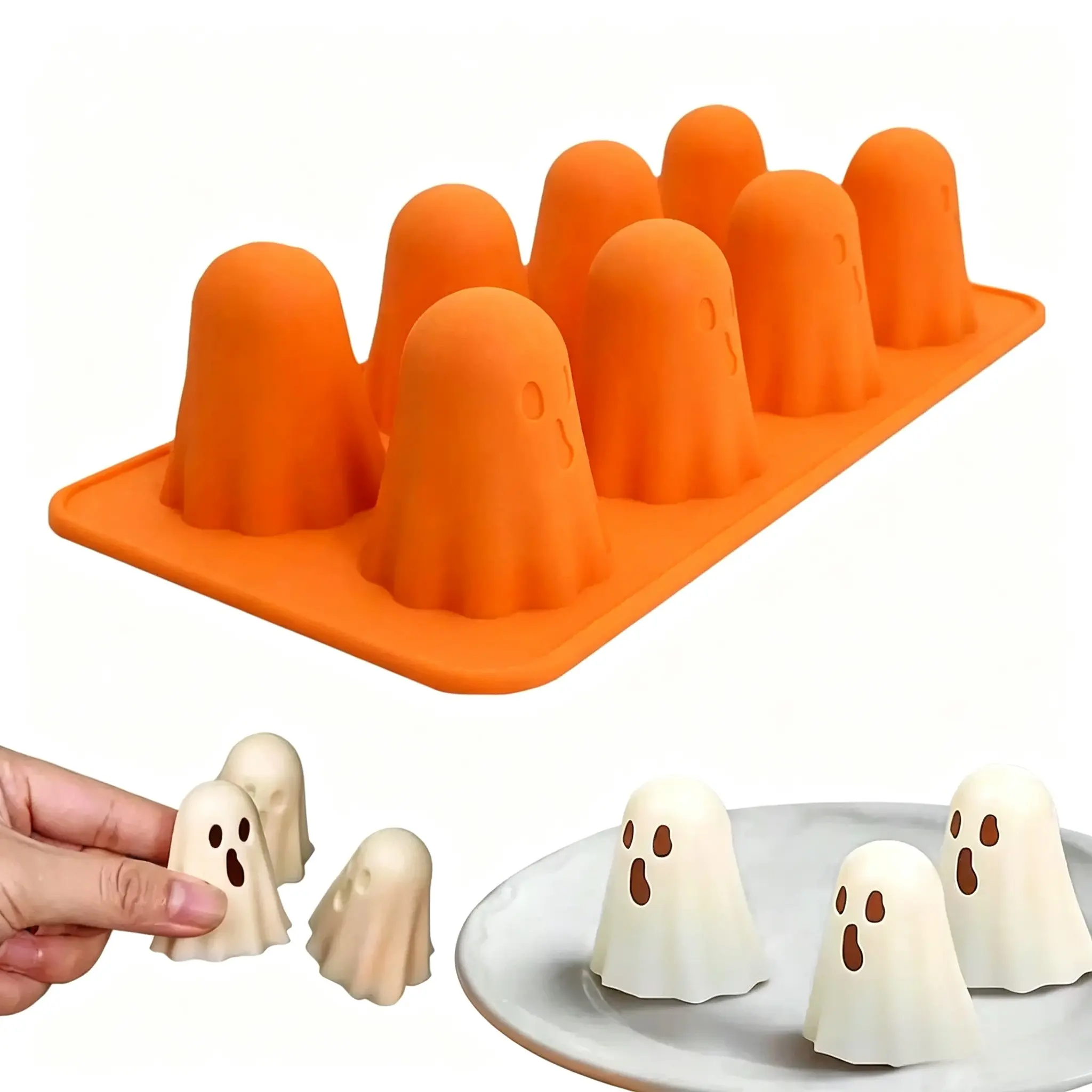 Small Ghost Silicone Mold, Halloween Creative Mold, Ideal for Cakes, Mousse, Pudding, Ice Cubes, Essential Baking Tool for Enthusiasts