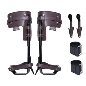 【DealsForYouDays】VEVOR Tree Climbing Spikes, 1 Pair Alloy Steel Climbing Spurs, 350lbs Load Capacity Tree Climbing Gear with Straps and Spike Protectors, Arborist Equipment for Climbers, Hunting, Fruit Picking, Brown