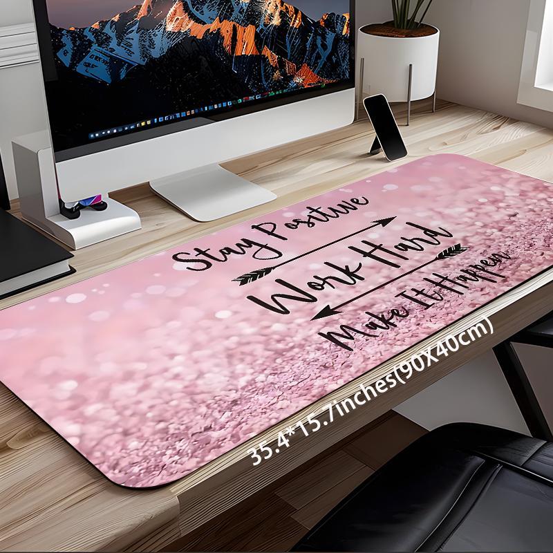 Pink Glitter Pattern Mouse Pad, Rectangle Gaming Mouse Pad, Non-slip Rubber Base Desk Mat for Office Home, Desk Accessories