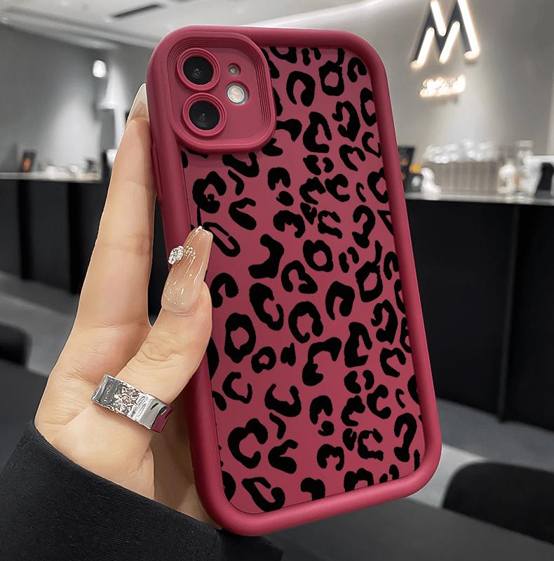 Designed for iPhone 17 Pro Max 16 Plus 15 14 13 12 11 Air E full Camera protection small leopard print  Lightweight Soft TPU Protection Shockproof Protection cover Stylish