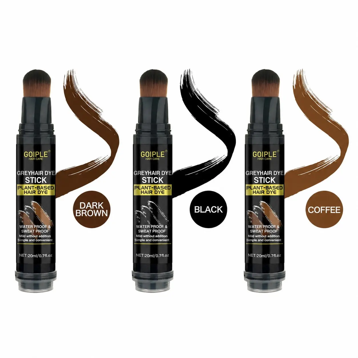 Goiple 0.7fl.oz/20ML Hair Concealer Stick, Haircare, Quick Root Touch-Up, Waterproof Sweat-Proof, Long-Lasting, Easy to Use, Natural Look